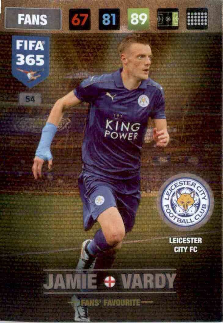 Jamie Vardy - FIFA 365: 2017 Adrenalyn XL Fans' Favourite #54 - Near Mint