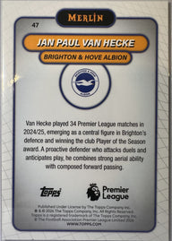 Jan Paul van Hecke - 2025-26 Topps Merlin Premier League (Mojo Refractor) [47] - achterkant | Lichcards