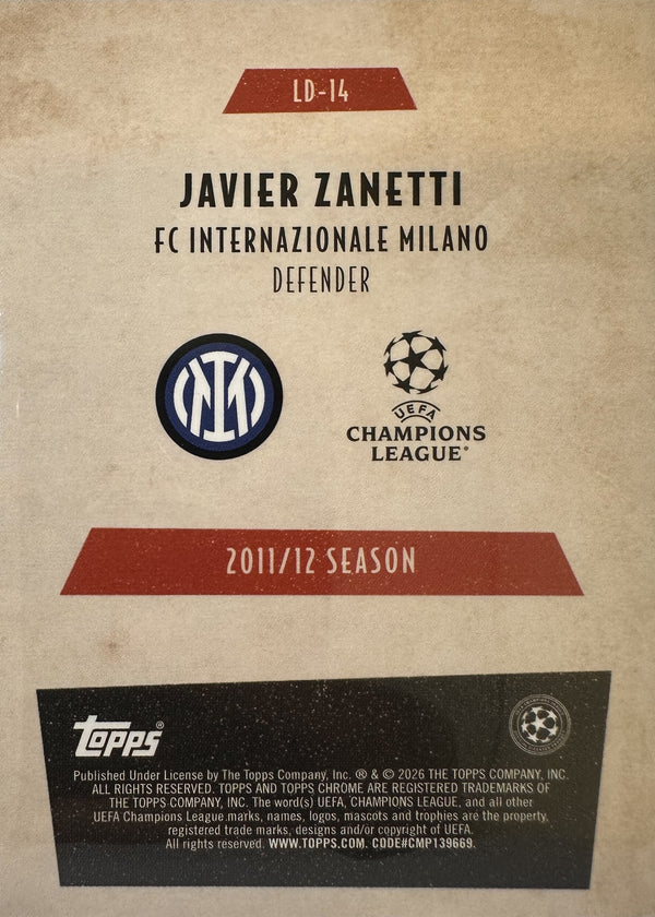 Javier Zanetti - 2025-26 Topps Chrome UEFA Club Competitions (Last Dance) [LD-14] - achterkant