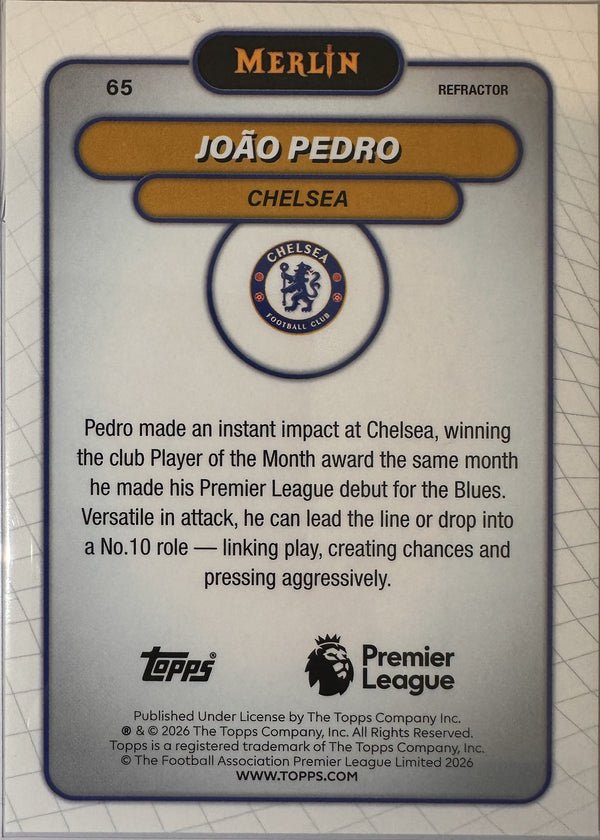 João Pedro - 2025-26 Topps Merlin Premier League (Refractor) [65] - achterkant