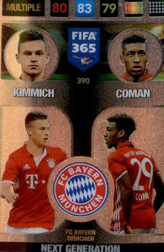 Joshua Kimmich / Kingsley Coman - FIFA 365: 2017 Adrenalyn XL Multiple – Next Generation #390 - Near Mint Hoofdafbeelding