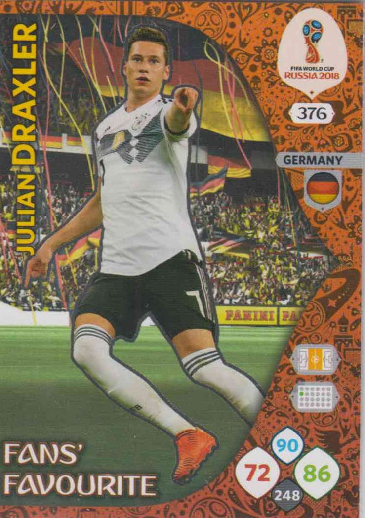 Julian Draxler - 2018 FIFA World Cup Russia Adrenalyn XL Fans' Favourite #376 - Near Mint Hoofdafbeelding