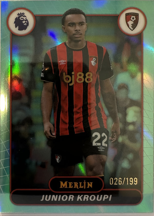 Junior Kroupi - 2025-26 Topps Merlin Premier League (Aqua Refractor 026/199) [5] - voorkant