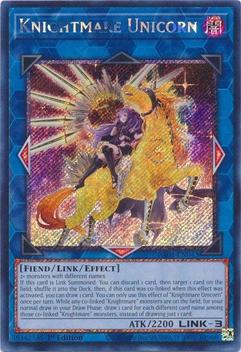 Knightmare Unicorn (Alternate Art) (Platinum Secret Rare) - RA01-EN043 - Platinum Secret Rare - 1st Edition