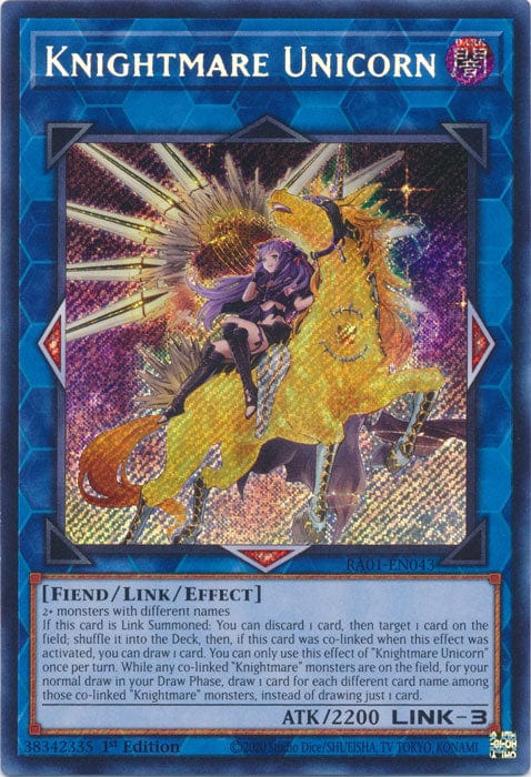 Knightmare Unicorn (Alternate Art) (Secret Rare) - RA01-EN043 - Secret Rare - 1st Edition