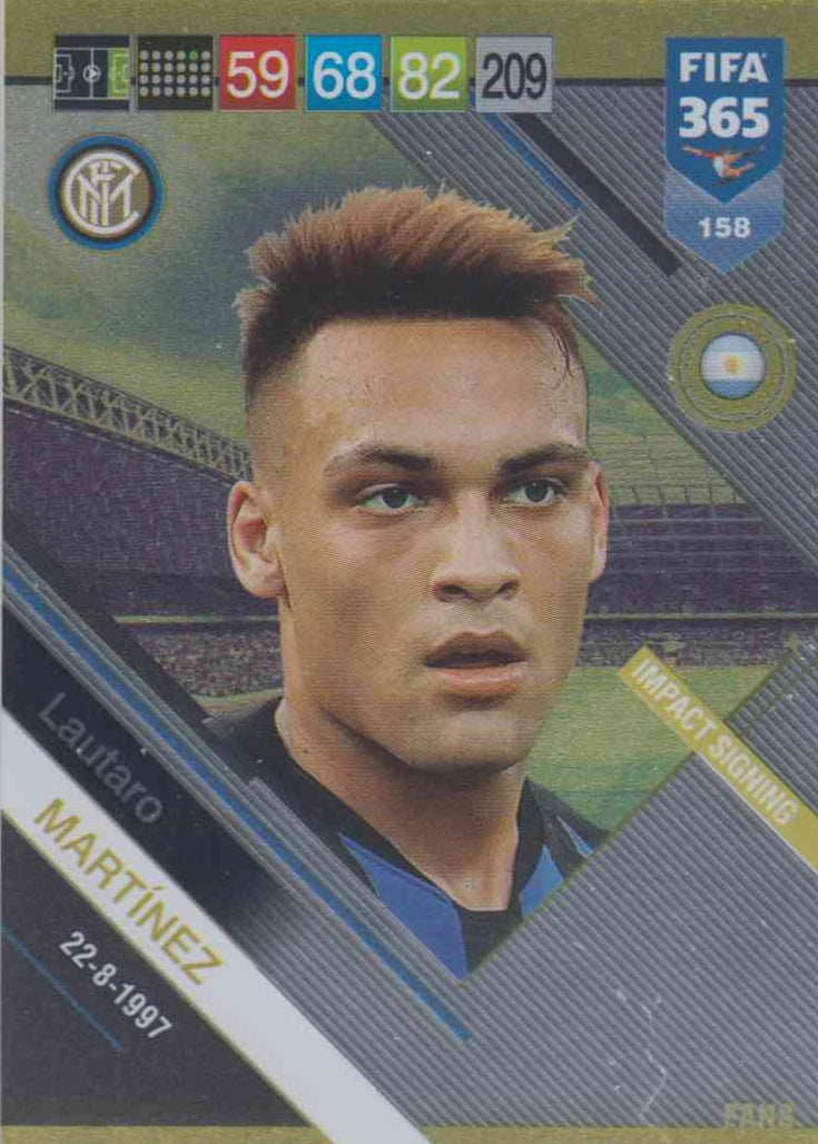 Lautaro Martínez - FIFA 365: 2019 Adrenalyn XL Impact Signing #158 - Near Mint Hoofdafbeelding