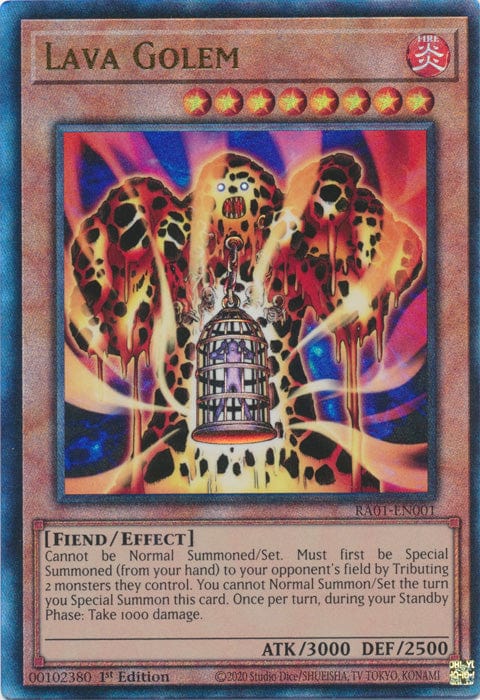 Lava Golem (PUR) - RA01-EN001 - Prismatic Ultimate Rare - 1st Edition