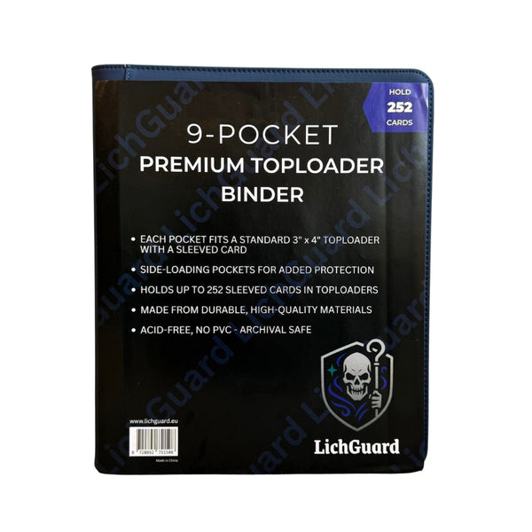 Marineblauw LichGuard binder met 9-pocket indeling | Lichcards