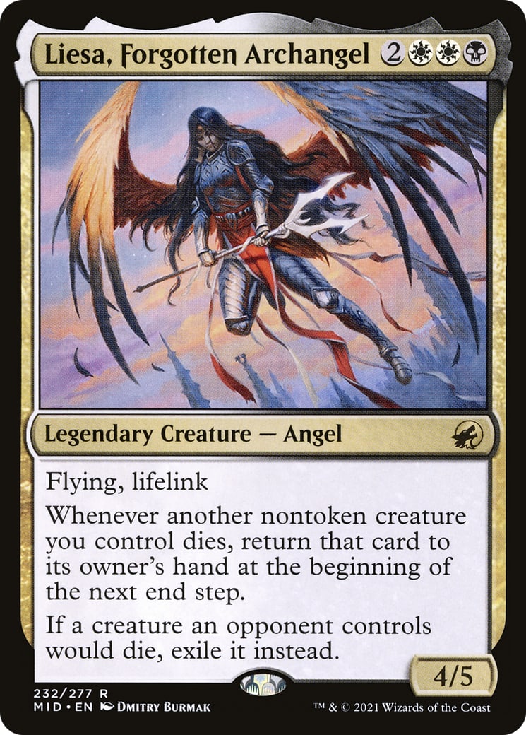 Liesa, Forgotten Archangel – Innistrad: Midnight Hunt 232 – Magic: The Gathering single card | Lichcards