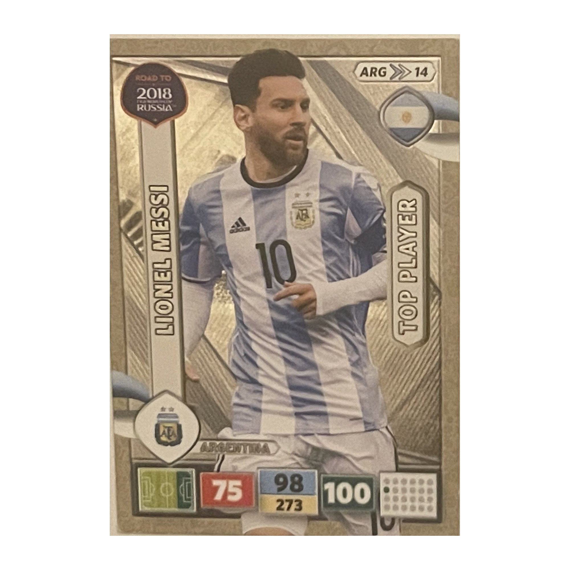 Lionel Messi - Panini Adrenalyn XL Road to FIFA World Cup Russia 2018 (Top Player) [273] - voetbalkaart voorkant