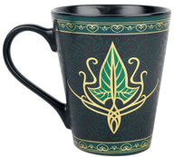 Het elfse ontwerp met folieopdruk op de Lord of the Rings theemok