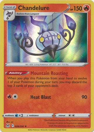 Lost Origin - 026/196 - Chandelure - Holo