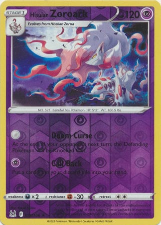 Lost Origin - 076/196 - Hisuian Zoroark - Reverse Holo