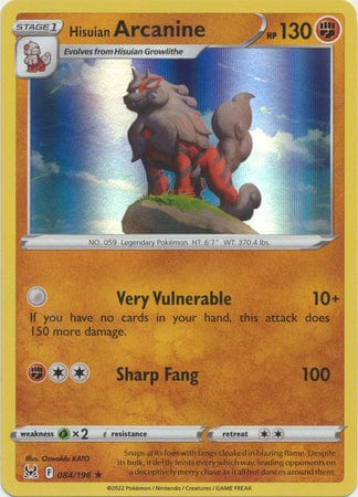 Lost Origin - 084/196 - Hisuian Arcanine - Holo