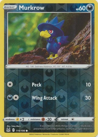 Lost Origin - 114/196 - Murkrow - Reverse Holo