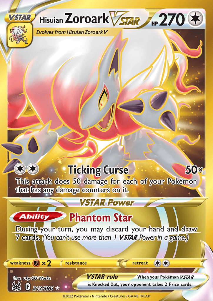 Lost Origin - 213/196 - Hisuian Zoroark VSTAR (Gold)