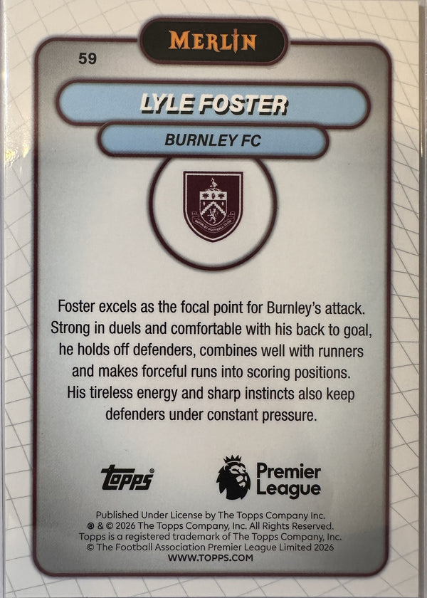Lyle Foster - 2025-26 Topps Merlin Premier League (Green Mojo Refractor 65/99) [59] - achterkant