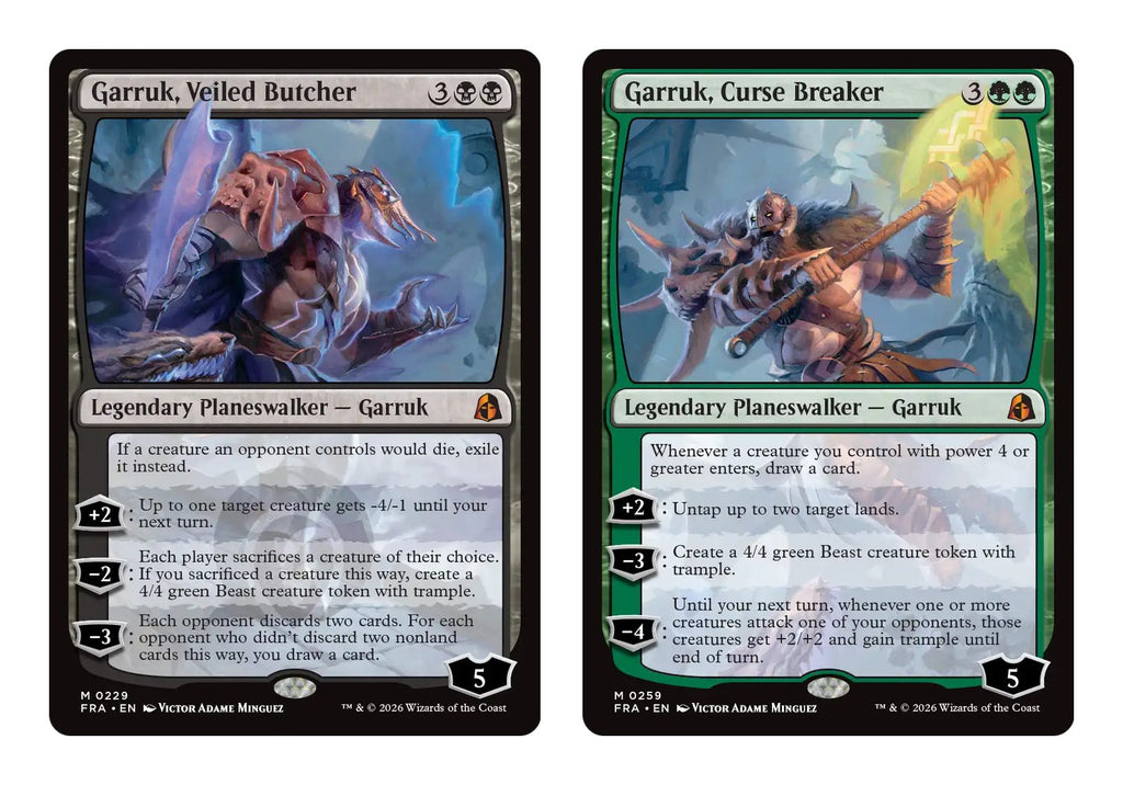Echoed pair uit Reality Fracture: Garruk, Veiled Butcher en Garruk, Curse Breaker