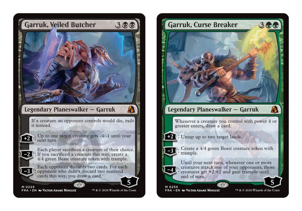 Echoed pair uit Reality Fracture: Garruk, Veiled Butcher en Garruk, Curse Breaker