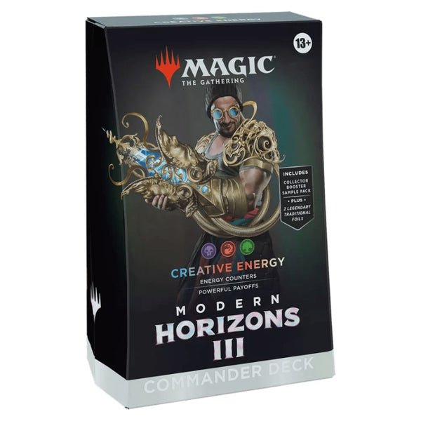 Magic Modern Horizons 3 Commander deck Creative Energy, 100 kaarten in blauw-rood-wit | Lichcards