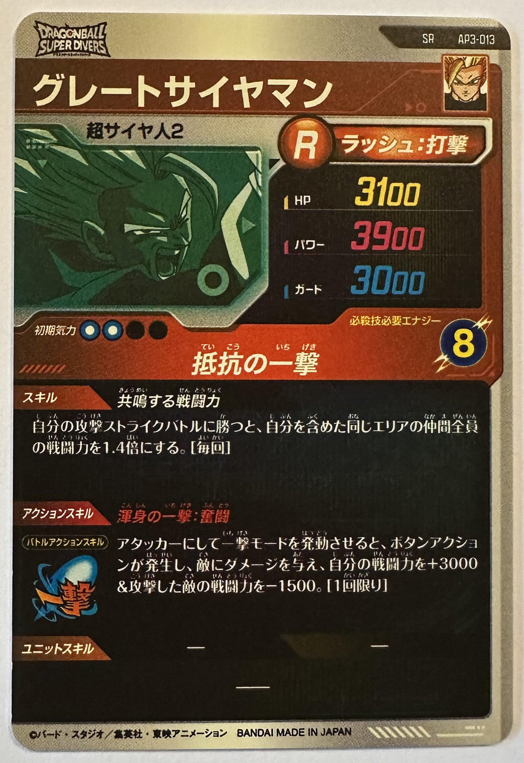 Achterzijde – Great Saiyaman – Super Saiyan 2 [AP3-013] – Advance Pack 3 – Battle of Saiyan