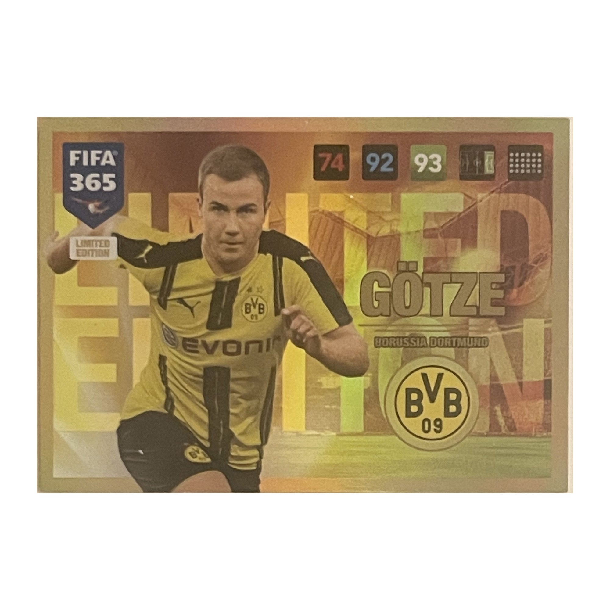 Mario Götze - Panini Adrenalyn XL FIFA 365 2017 (Limited Edition) [NNO] - voetbalkaart voorkant
