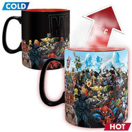 De Marvel heat change mok met het onthulde heldenontwerp