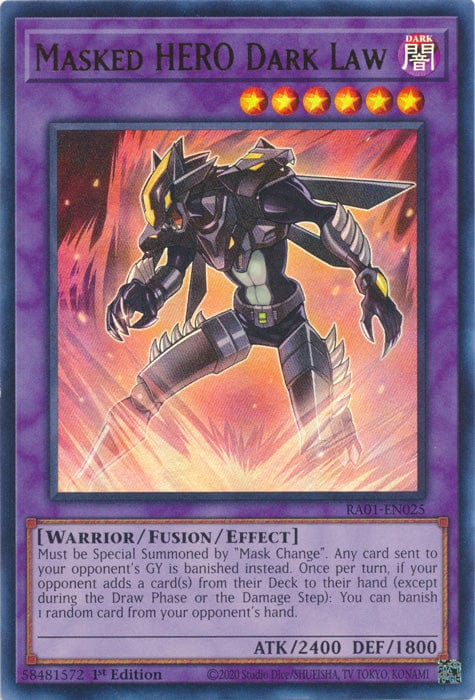 Masked HERO Dark Law (UR) - RA01-EN025 - Ultra Rare - 1st Edition