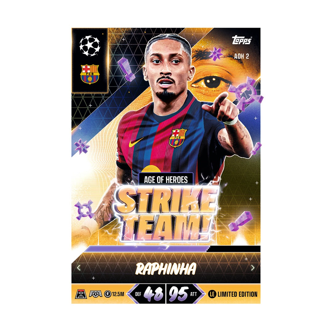 Voorbeeld Age of Heroes Strike Team! Limited Edition-kaart uit Booster Tin #1 (Raphinha)
