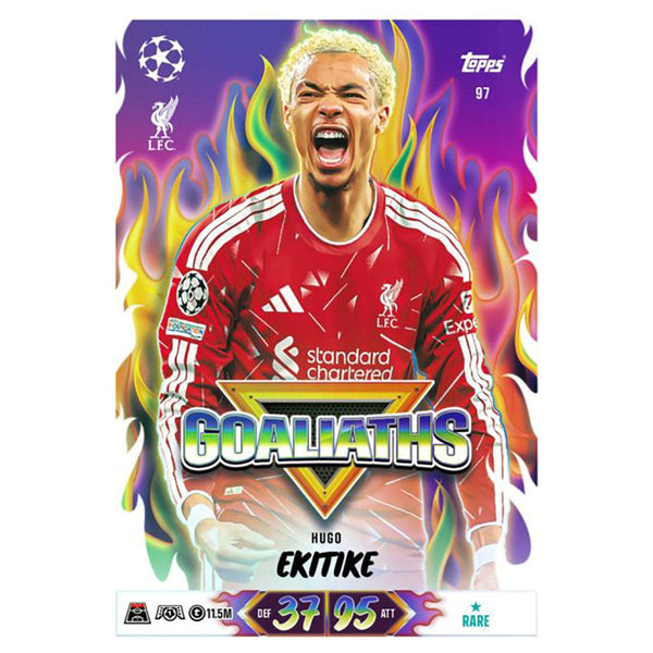 Voorbeeld Goaliaths-insert uit Match Attax 2026/27 (Hugo Ekitike)