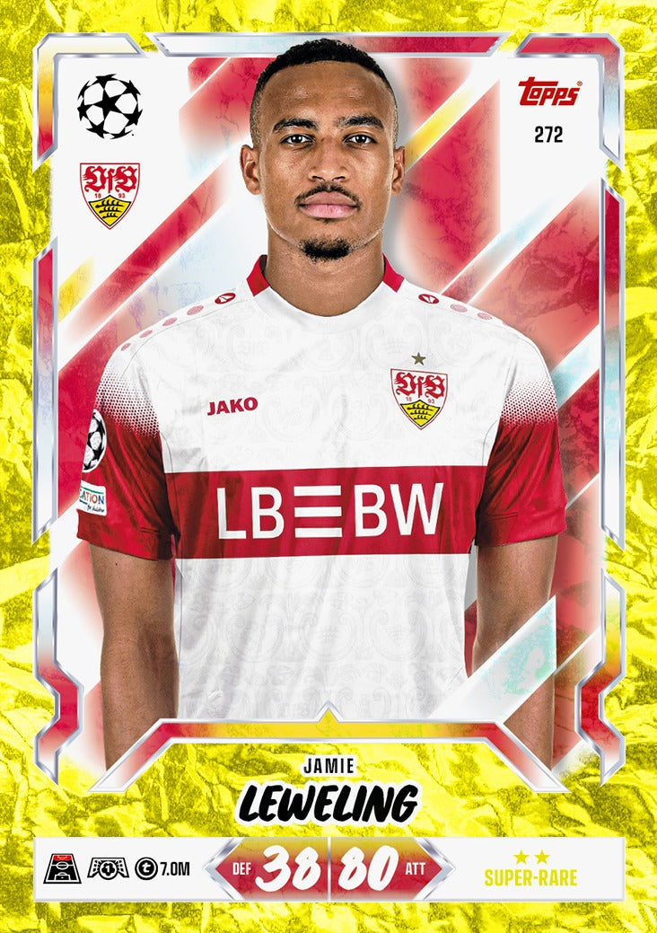 Voorbeeld Super-Rare parallelkaart (★★) uit Match Attax 2026/27