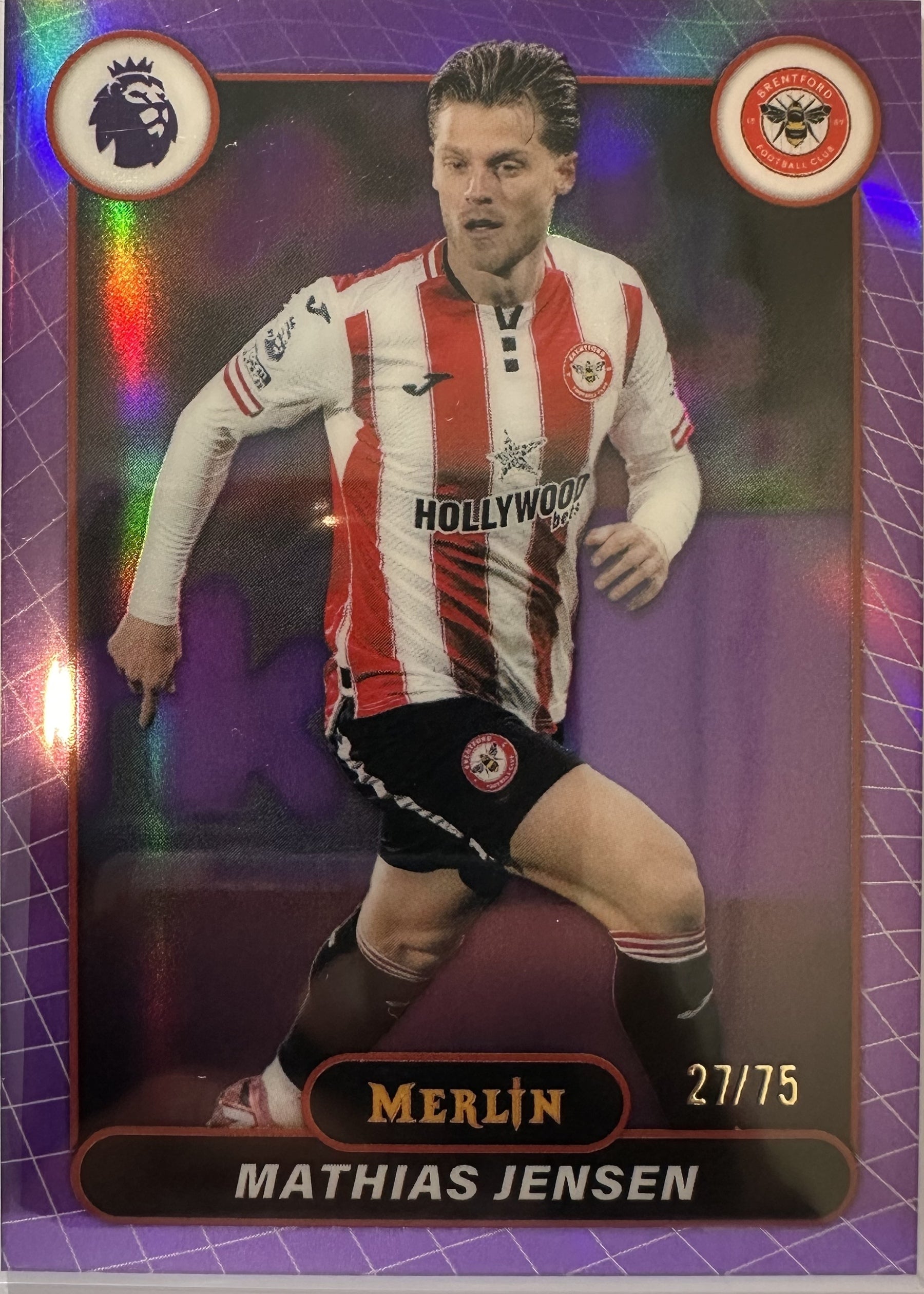 Mathias Jensen - 2025-26 Topps Merlin Premier League (Purple Refractor 27/75) [31] - voorkant