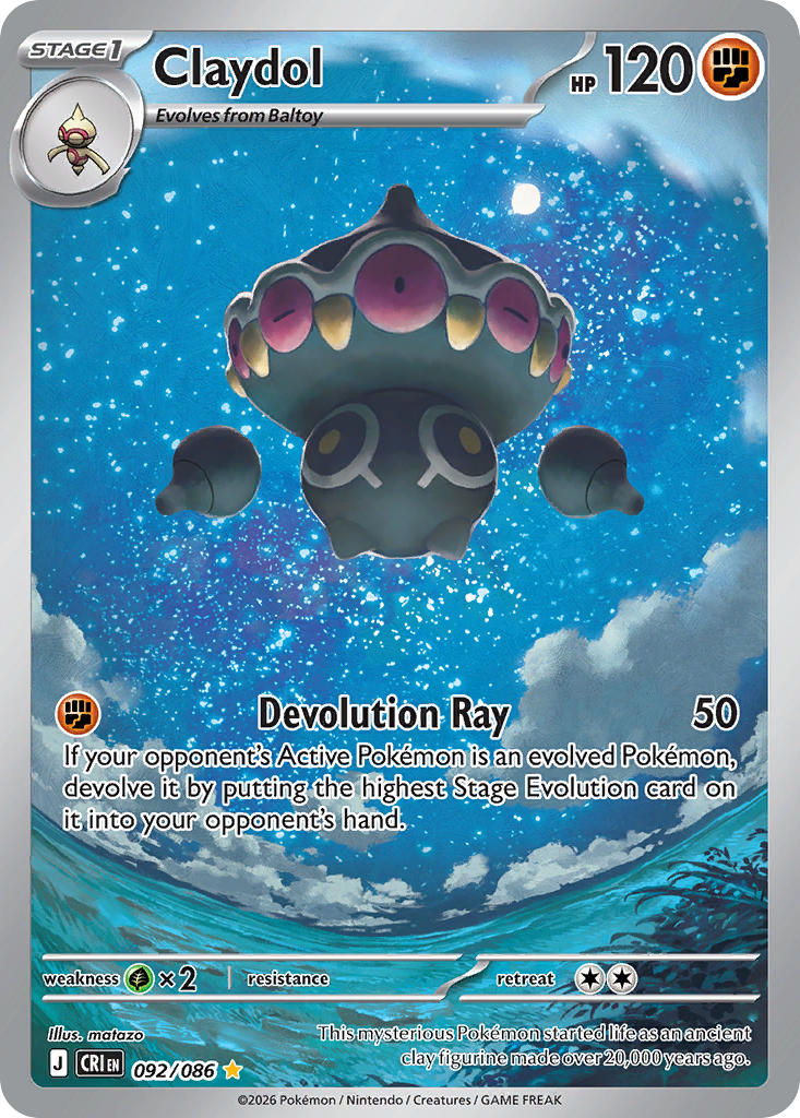 Pokémon-kaart Claydol 92/86 Illustration Rare uit de set Chaos Rising