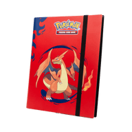 Schuin vooraanzicht van Ultra PRO Mega Charizard X en Y 9-Pocket PRO-Binder