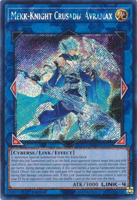 Mekk-Knight Crusadia Avramax (Platinum Secret Rare) - RA01-EN044 - Platinum Secret Rare - 1st Edition