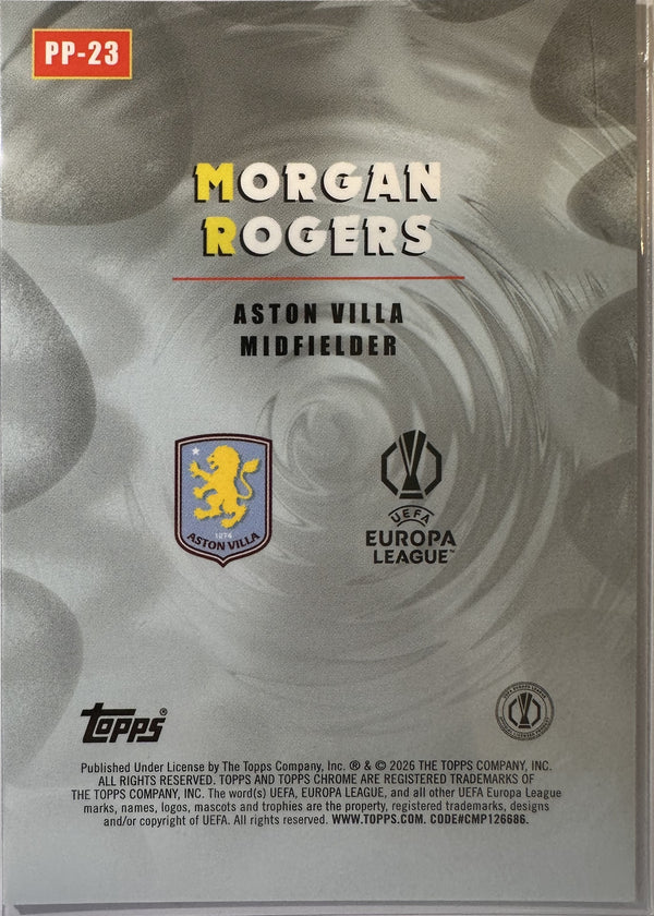 Morgan Rogers - 2025-26 Topps Chrome UEFA Club Competitions (Power Players) [PP-23] - achterkant