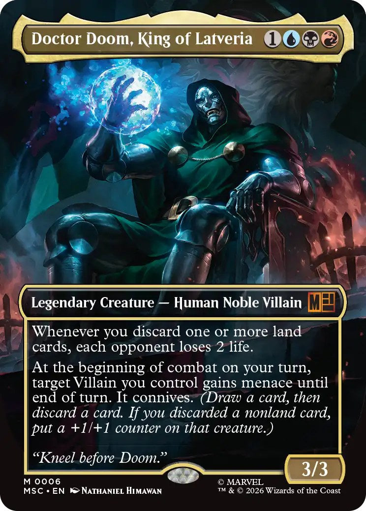 Magic Marvel Super Heroes Commander Deck Doom Prevails - commander-kaart Doctor Doom, King of Latveria (borderless)