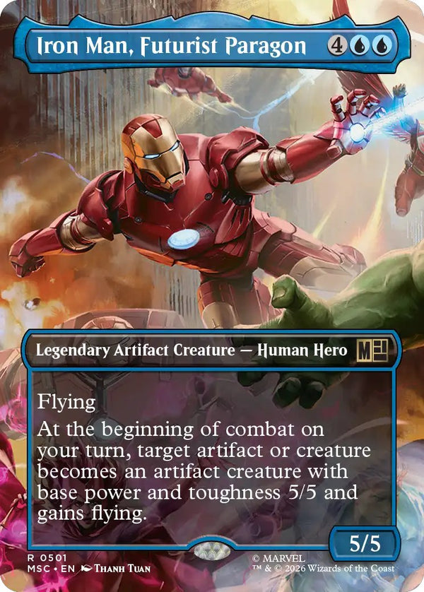 Magic Marvel Super Heroes Scene Box Heroes United - scene card Iron Man, Futurist Paragon (een van de zes borderless scene cards)