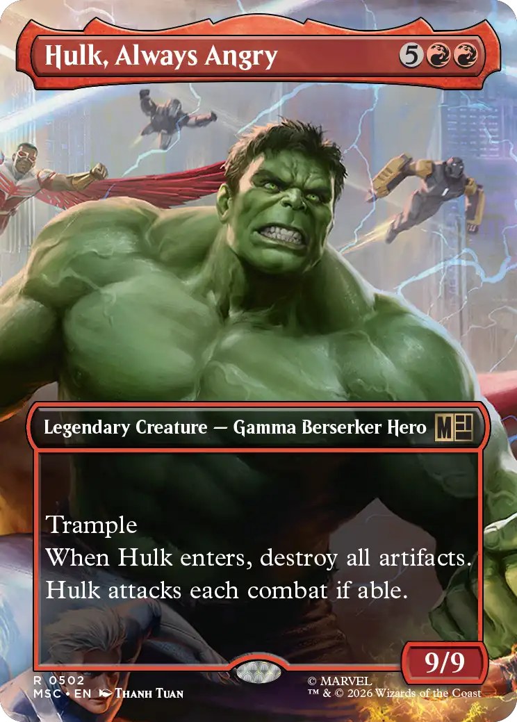 Magic Marvel Super Heroes Scene Box Heroes United - scene card Hulk, Always Angry (een van de zes borderless scene cards)