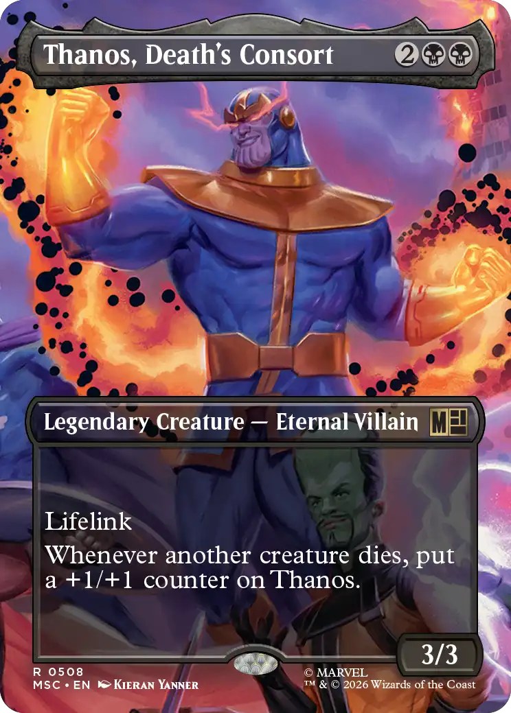 Magic Marvel Super Heroes Scene Box Villains Unleashed - scene card Thanos, Death's Consort (een van de zes borderless scene cards)