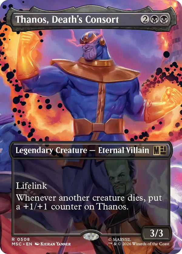Magic Marvel Super Heroes Scene Box Villains Unleashed - scene card Thanos, Death's Consort (een van de zes borderless scene cards)
