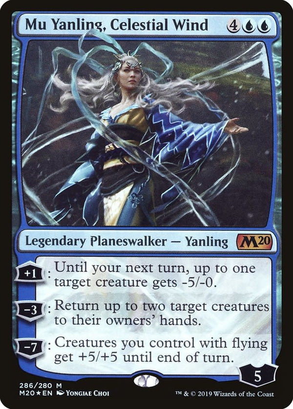 Mu Yanling, Celestial Wind kaart uit de Core Set 2020 Planeswalker Deck