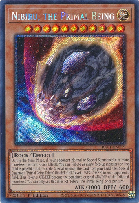 Nibiru, the Primal Being (Platinum Secret Rare) - RA01-EN015 - Platinum Secret Rare - 1st Edition