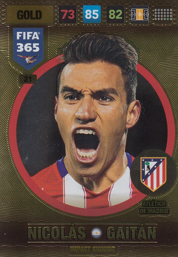 Nicolás Gaitán - FIFA 365: 2017 Adrenalyn XL Impact Signing #21 - Near Mint