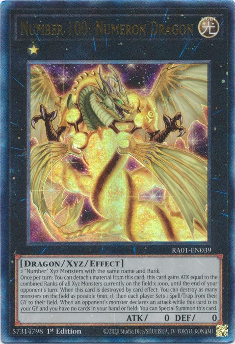 Number 100: Numeron Dragon (PUR) - RA01-EN039 - Prismatic Ultimate Rare - 1st Edition