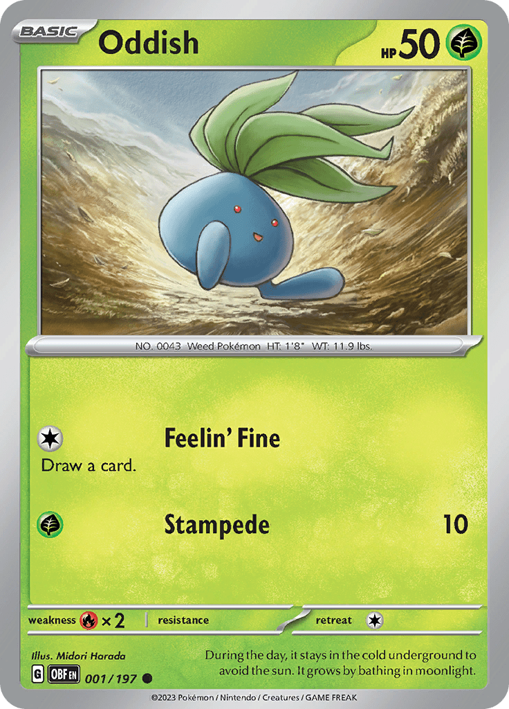 Obsidian Flames - 001/197 - Oddish