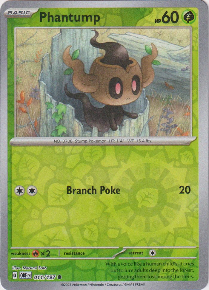 Obsidian Flames - 011/197 - Phantump - Reverse Holo