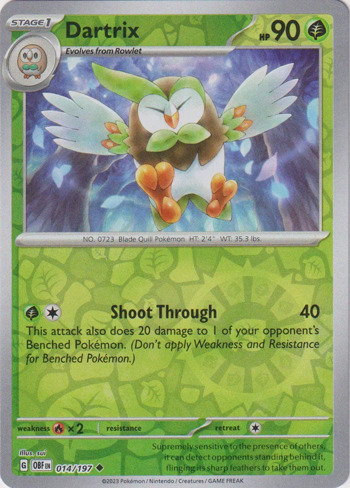 Obsidian Flames - 014/197 - Dartrix - Reverse Holo