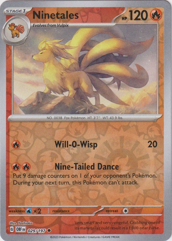 Obsidian Flames - 029/197 - Ninetales - Reverse Holo