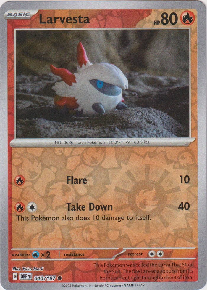 Obsidian Flames - 040/197 - Larvesta - Reverse Holo